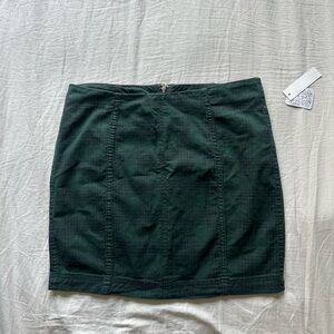 Free People Green Plaid Mini Skirt